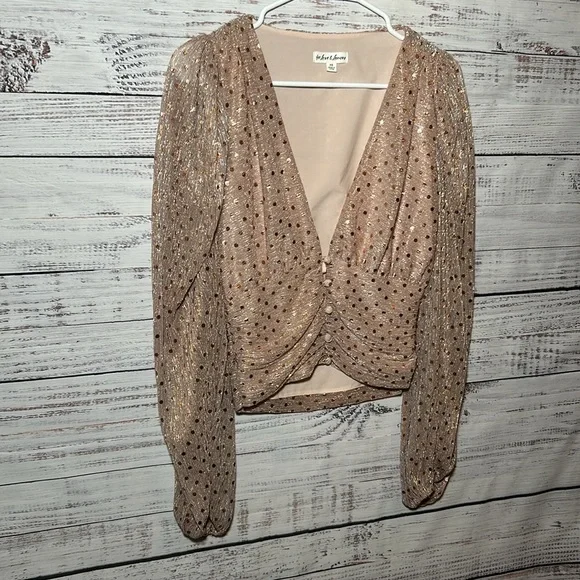 For Love and Lemons La Villette Blouse in Champagne Size XS - Picture 10 of 16